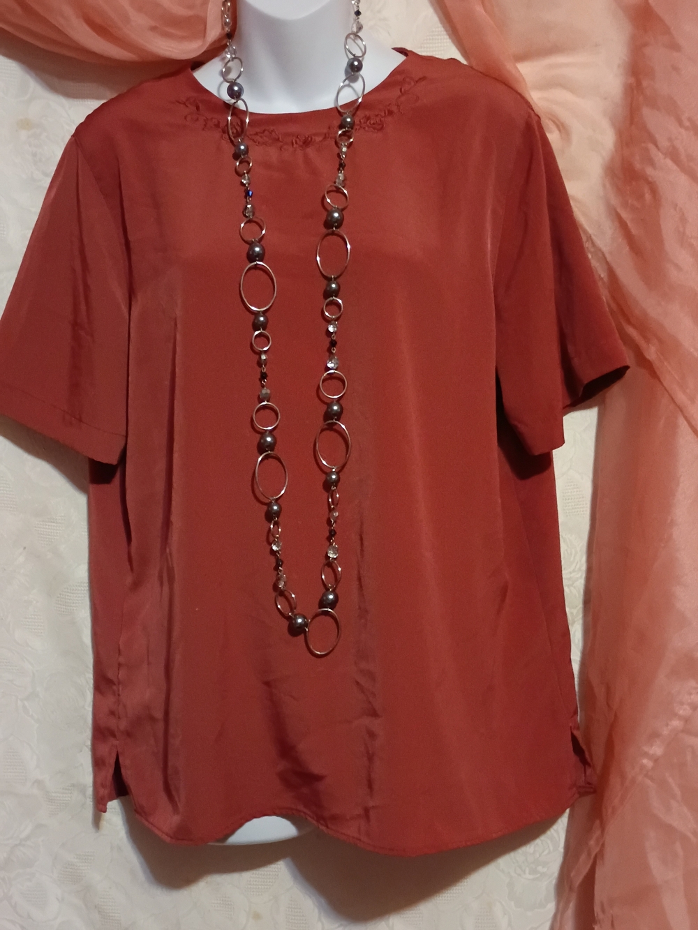Alfred Dunner Embroidered Blouse in Dark Mauve